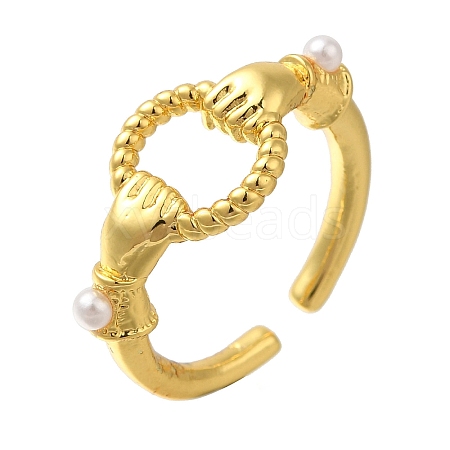 Brass Cuff Rings RJEW-D079-06G-RS-1