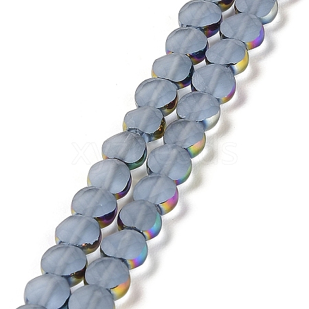 Electroplate Frosted Glass Beads Strands EGLA-Z001-01H-1