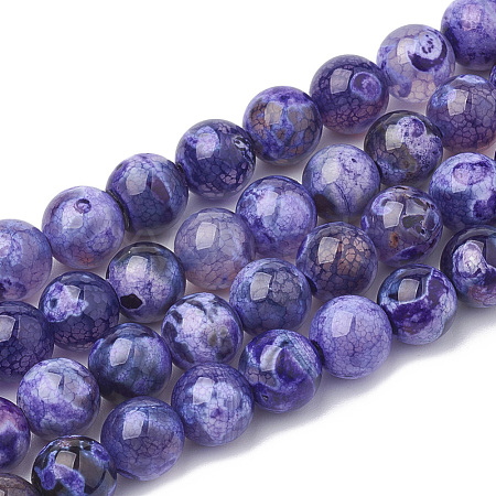 Natural Fire Crackle Agate Beads Strands G-S295-16D-8mm-1