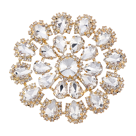 Brass Rhinestone Applique DIY-FG0009-87A-1