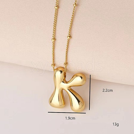 Simple and Stylish Brass Letter Pendant Necklaces for Women Men GF2554-11-1