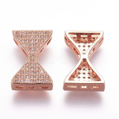 Brass Micro Pave Cubic Zirconia Pendants ZIRC-G092-20RG-1