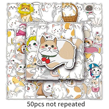 50Pcs Cat PET Waterproof Stickers PW-WG45CF9-01-1