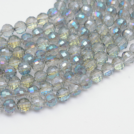 Electroplate Glass Bead Strands EGLA-R041-6mm-08-1