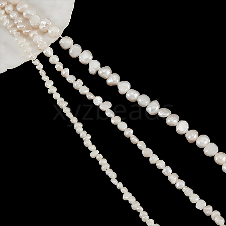  3 Strands 3 Styles Natural Cultured Freshwater Pearl Beads Strands PEAR-NB0002-09-1