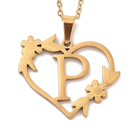 PVD Vacuum Plating 201 Stainless Steel Pendant Necklaces NJEW-R267-02P-G-1