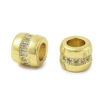 Brass Micro Pave Cubic Zirconia Beads KK-K297-40G-1