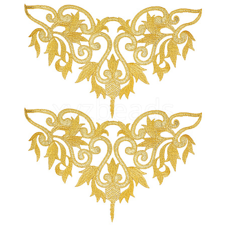 Ethnic Style Polyester Metallic Thread Embroidery Iron on Applique Patch LS-PATC-WH0005-67A-1