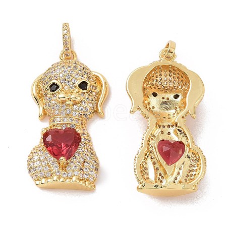 Brass Micro Pave Cubic Zirconia Pendants ZIRC-I063-10G-1