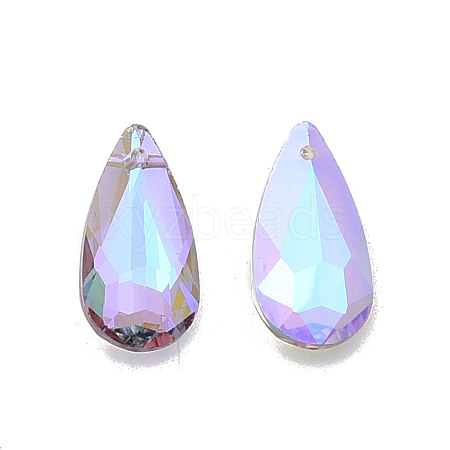 Electroplate Faceted Glass Pendants EGLA-N006-053-1