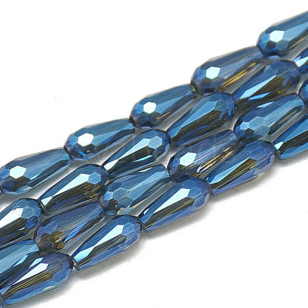 Electroplate Glass Beads Strands EGLA-Q099-C03-1