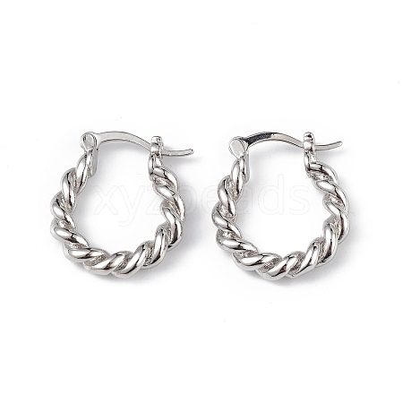 Brass Twist Hoop Earrings for Women EJEW-L234-088P-1