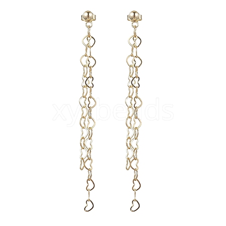 Brass Tassel Chain Drop Earrings  for Women EJEW-JE05744-02-1