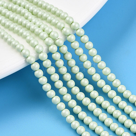 Baking Painted Pearlized Glass Pearl Bead Strands HY-N002-3mm-B02-1