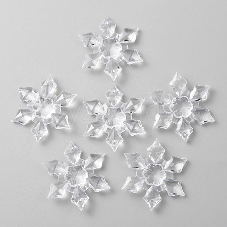 Transparent Acrylic Connector Charms TACR-WH0001-74B-1