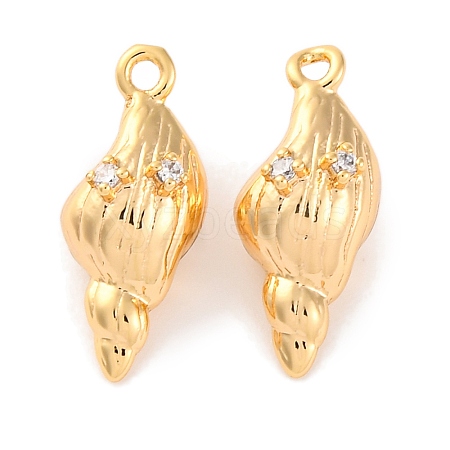 Brass Pendants With Clear Cubic Zirconia KK-S403-06G-1