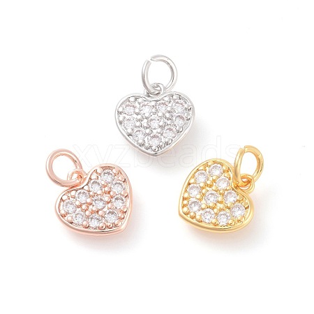 Brass Micro Pave Cubic Zirconia Charms ZIRC-F106-07-1