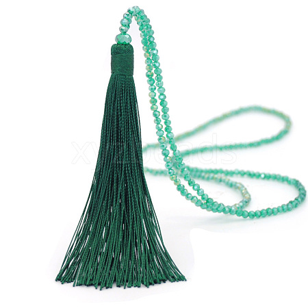 Velvet Long Tassel Pendant Necklaces WGB6ED0-02-1