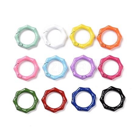 Spray Painted Alloy Spring Gate Rings PALLOY-K257-05-1