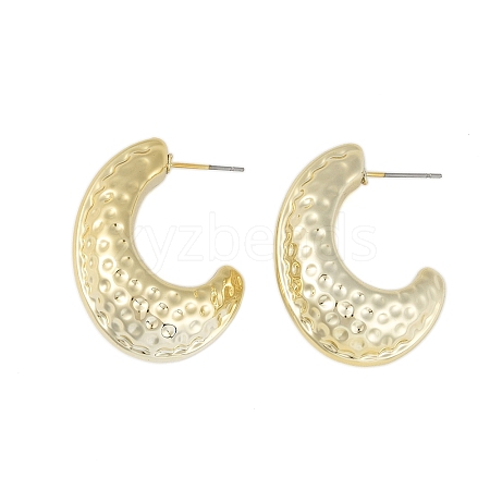 Texture Moon CCB Plastic Stud Earrings for Women EJEW-Q382-06G-1