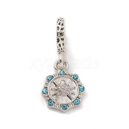 Alloy Rhinestone European Dangle Charms PALLOY-I218-21P-1