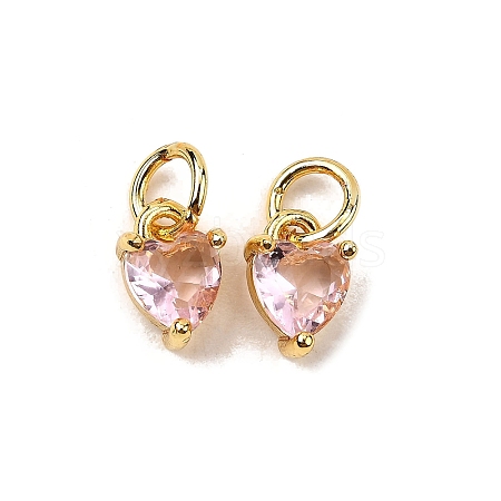 Brass Micro Pave Cubic Zirconia Charms KK-P192-08-G08-1