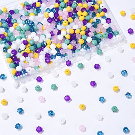 7 Strands 7 Styles Electroplate Glass Beads Strands EGLA-YW0003-94F-1