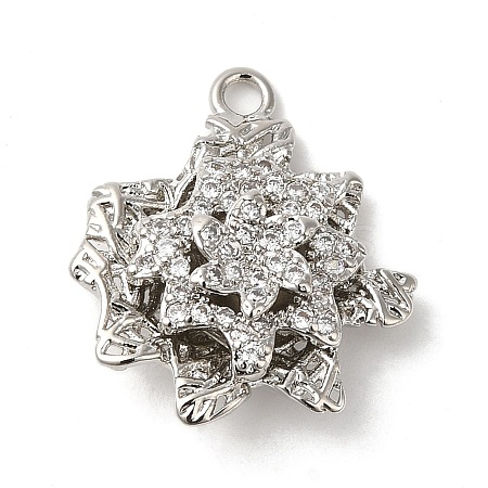Rack Plating Brass Cubic Zirconia Pendants KK-M267-01P-1