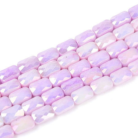 Anti-Tarnish Electroplate Glass Beads Strands GLAA-T025-29C-1