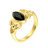 Horse Eye & Knot 304 Stainless Steel with Cubic Zirconia Finger Rings FS-WG8EA45-06-2