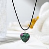 Natural Ruby in Zoisite Heart Pendant Black Cord Necklaces NI9317-1-1