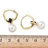 Round Brass Glass Leverback Earrings EJEW-Z152-04G-5