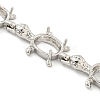 Rack Plating Brass Turtle Link Chain Bracelet Making with Tray BJEW-A010-01P-3