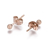 Ion Plating(IP) 304 Stainless Steel Stud Earrings EJEW-L215-58A-RG-2