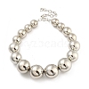 CCB Chunky Bead Ball Chain Necklaces NJEW-K261-04P-2