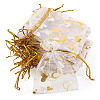 50Pcs Heart Printed Organza Bags OP-TADJ0001-01H-2