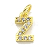 Letter Brass Micro Pave Clear Cubic Zirconia Pendants KK-K354-06G-Z-1