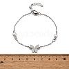 304 Stainless Steel Butterfly Link Bracelets BJEW-C098-01B-P-5