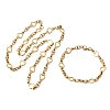 304 Stainless Steel Heart Link Chain Bracelet & Necklace Jewelry Sets SJEW-L199-08G-4