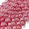 Frosted Transparent Glass Bead Strands GLAA-P065-10mm-09-2