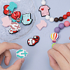 12Pcs 12 Styles Silicone Beads SIL-CA0002-85-3