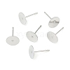 Tarnish Resistant 304 Stainless Steel Flat Round Blank Peg Stud Earring Findings X-STAS-S028-37-3