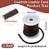 1 Roll Round Braided Cowhide Leather Cord NWIR-CL0001-01A-2
