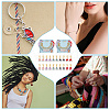 Transparent Glass Enamel Pendant Stitch Markers HJEW-AB00418-6