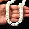 Flat Round Handmade Polymer Clay Beads CLAY-R067-12mm-21-7