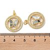 Brass Micro Pave Clear Cubic Zirconia Pendants KK-B083-37D-G-3