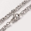 Boy's 304 Stainless Steel Long Double Link Chain Necklaces STAS-L127-11P-2