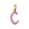 Ion Plating(IP) 304 Stainless Steel Enamel Alphabet Charms STAS-F308-02G-C-1