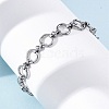 304 Stainless Steel Ring Link Chain Bracelets for Men Women BJEW-G725-10P-2