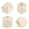 100Pcs Unfinished Wood Faceted Cube Beads WOOD-PA0001-75B-7